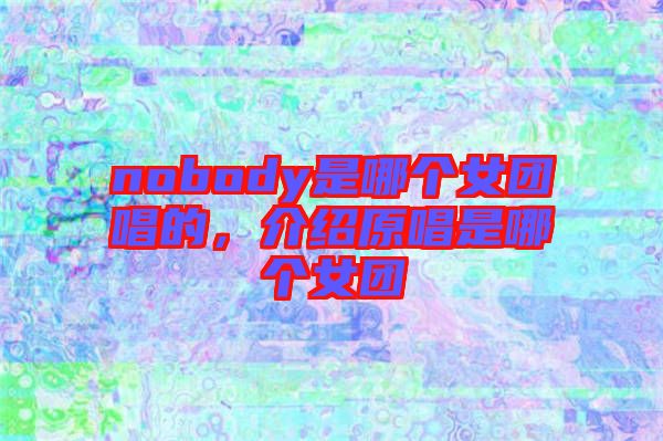 nobody是哪個(gè)女團(tuán)唱的，介紹原唱是哪個(gè)女團(tuán)