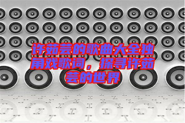 許茹蕓的歌曲大全獨角戲歌詞，探尋許茹蕓的世界