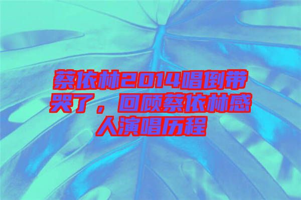 蔡依林2014唱倒帶哭了，回顧蔡依林感人演唱歷程