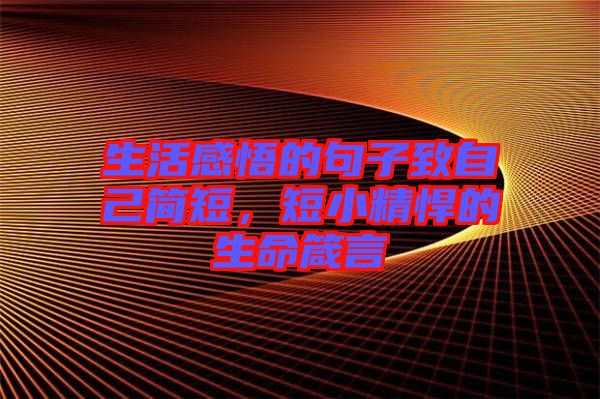 生活感悟的句子致自己簡短，短小精悍的生命箴言