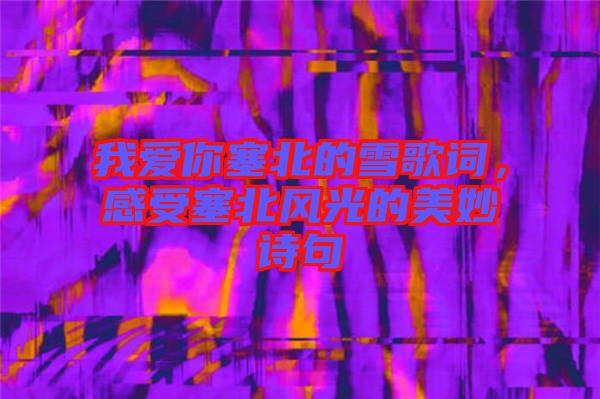 我愛你塞北的雪歌詞，感受塞北風(fēng)光的美妙詩句