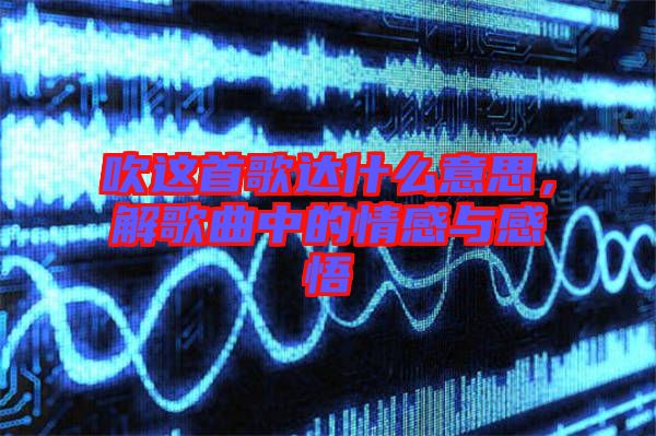 吹這首歌達什么意思，解歌曲中的情感與感悟