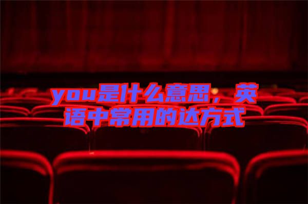 you是什么意思，英語中常用的達(dá)方式