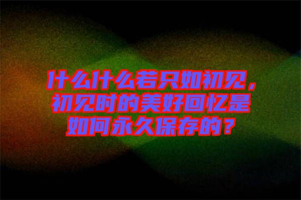 什么什么若只如初見，初見時的美好回憶是如何永久保存的？