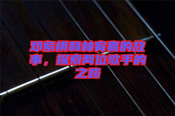 鄧紫棋和林宥嘉的故事，探索兩位歌手的之路