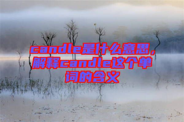 candle是什么意思，解釋candle這個(gè)單詞的含義