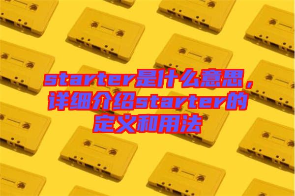 starter是什么意思，詳細(xì)介紹starter的定義和用法