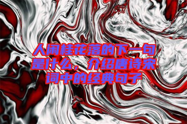 人閑桂花落的下一句是什么，介紹唐詩宋詞中的經(jīng)典句子