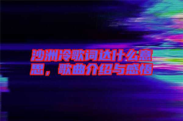 沙洲冷歌詞達什么意思，歌曲介紹與感悟