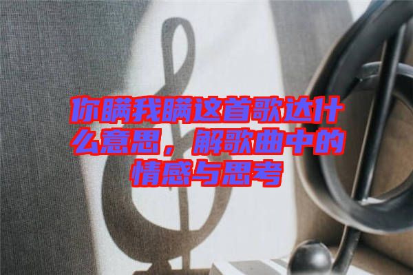 你瞞我瞞這首歌達(dá)什么意思，解歌曲中的情感與思考