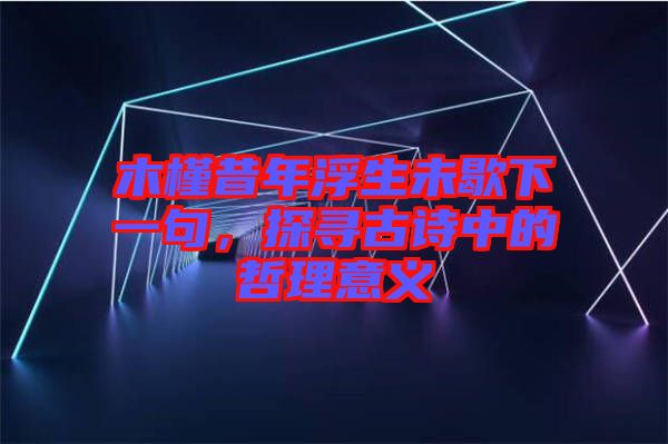 木槿昔年浮生未歇下一句，探尋古詩中的哲理意義