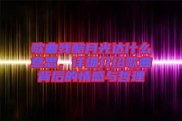 歌曲殘酷月光達(dá)什么意思，詳細(xì)介紹歌曲背后的情感與哲理