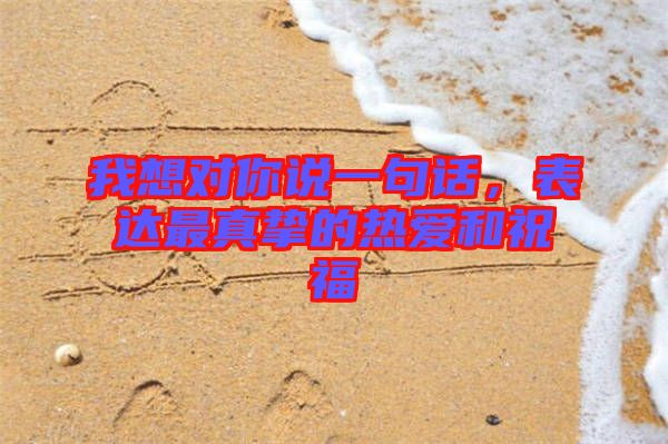 我想對你說一句話，表達(dá)最真摯的熱愛和祝福