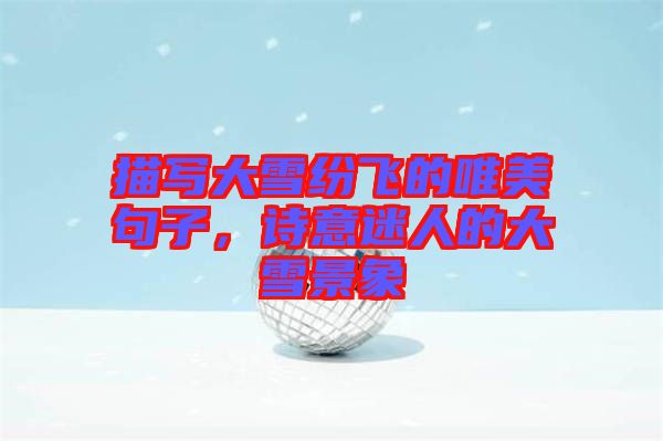 描寫大雪紛飛的唯美句子，詩意迷人的大雪景象