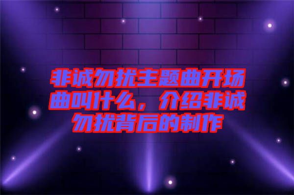 非誠勿擾主題曲開場曲叫什么，介紹非誠勿擾背后的制作