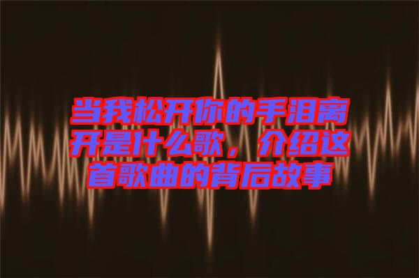 當(dāng)我松開(kāi)你的手淚離開(kāi)是什么歌，介紹這首歌曲的背后故事