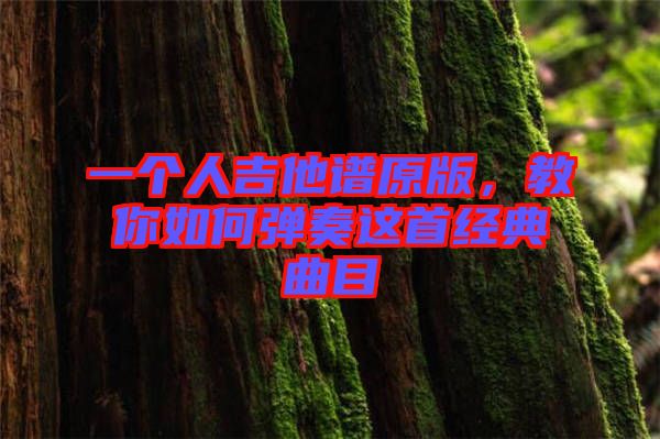 一個人吉他譜原版，教你如何彈奏這首經(jīng)典曲目