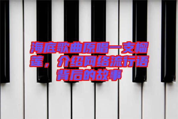 海底歌曲原唱一支榴蓮，介紹網絡流行語背后的故事