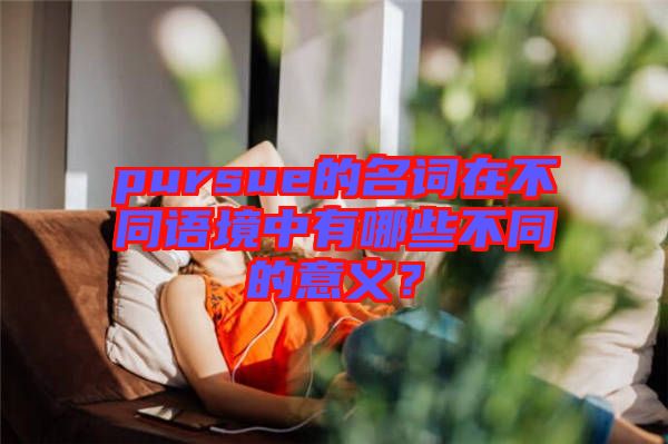 pursue的名詞在不同語境中有哪些不同的意義？