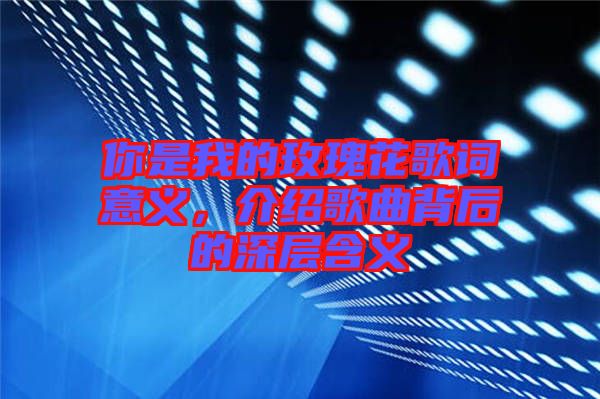 你是我的玫瑰花歌詞意義，介紹歌曲背后的深層含義