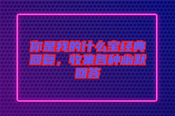 你是我的什么寶經(jīng)典回復(fù)，收集各種幽默回答