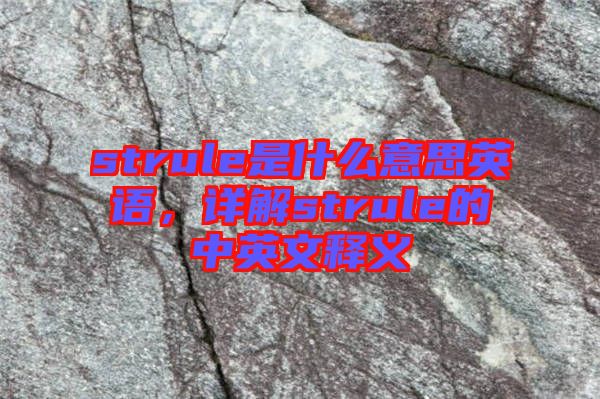 strule是什么意思英語(yǔ)，詳解strule的中英文釋義