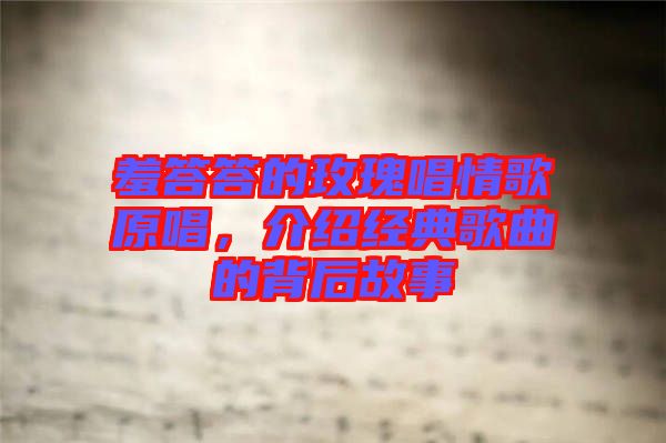 羞答答的玫瑰唱情歌原唱，介紹經(jīng)典歌曲的背后故事