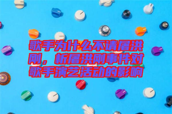 歌手為什么不請屠洪剛，析屠洪剛事件對歌手演藝活動的影響