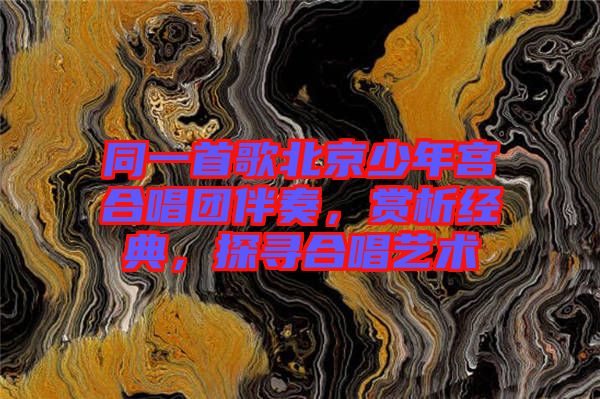 同一首歌北京少年宮合唱團伴奏，賞析經(jīng)典，探尋合唱藝術