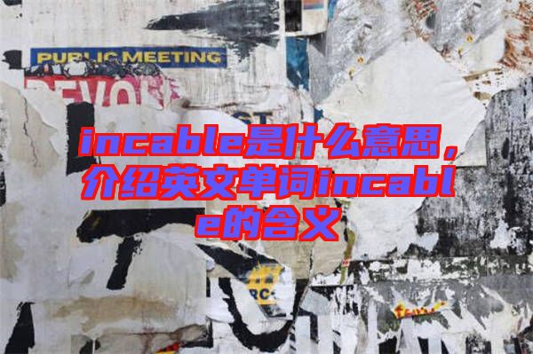 incable是什么意思，介紹英文單詞incable的含義