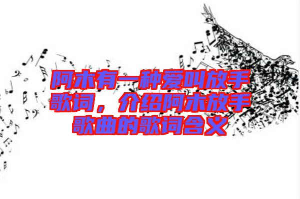 阿木有一種愛叫放手歌詞，介紹阿木放手歌曲的歌詞含義