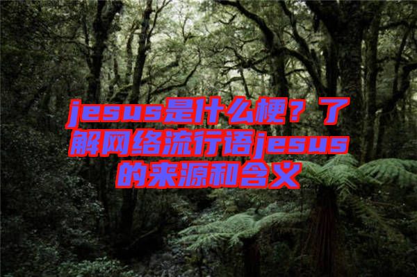 jesus是什么梗？了解網(wǎng)絡(luò)流行語(yǔ)jesus的來(lái)源和含義