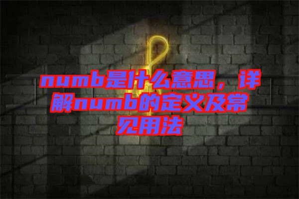 numb是什么意思，詳解numb的定義及常見用法