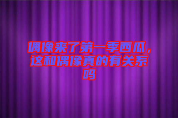 偶像來(lái)了第一季西瓜，這和偶像真的有關(guān)系嗎