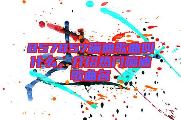 857857蹦迪歌曲叫什么，介紹熱門蹦迪歌曲名