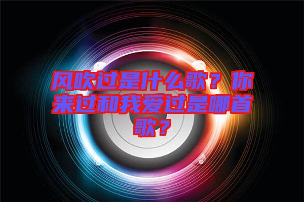 風(fēng)吹過是什么歌？你來過和我愛過是哪首歌？