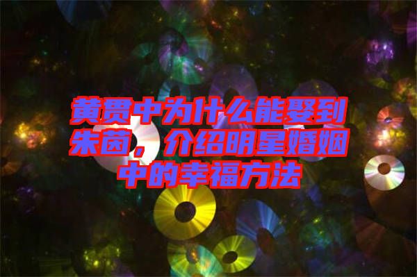 黃貫中為什么能娶到朱茵，介紹明星婚姻中的幸福方法