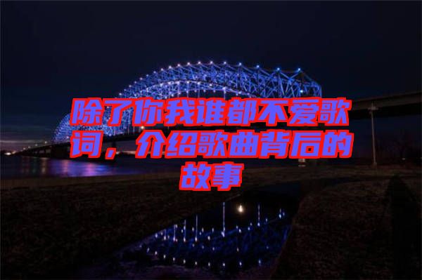 除了你我誰都不愛歌詞，介紹歌曲背后的故事