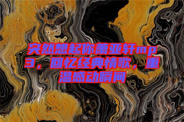 突然想起你蕭亞軒mp3，回憶經(jīng)典情歌，重溫感動瞬間