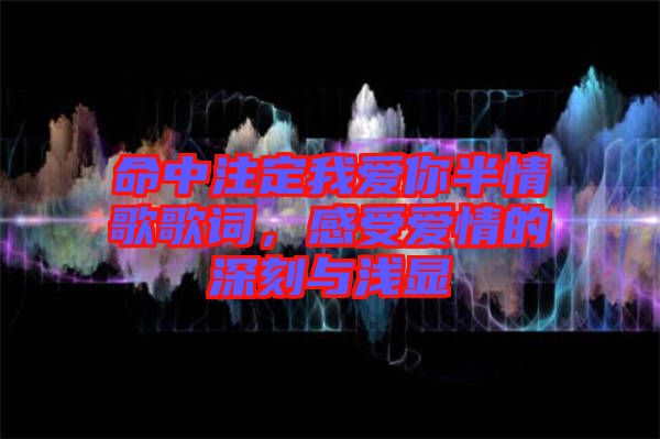 命中注定我愛你半情歌歌詞，感受愛情的深刻與淺顯