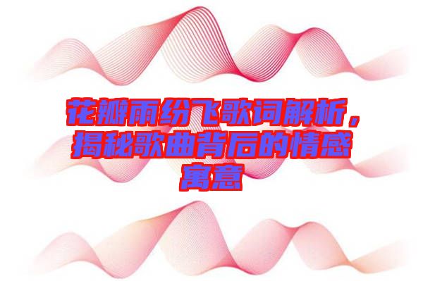 花瓣雨紛飛歌詞解析，揭秘歌曲背后的情感寓意