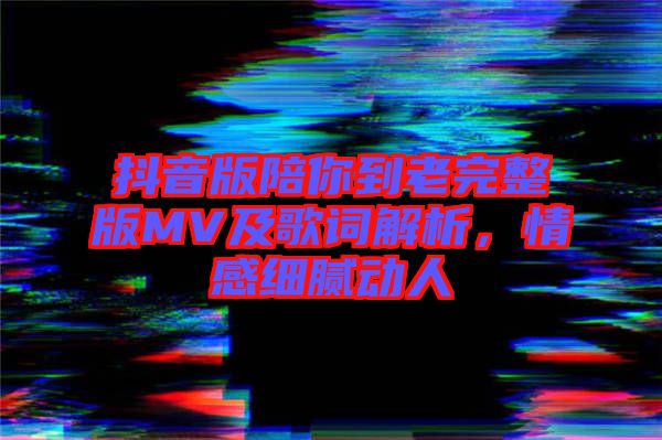 抖音版陪你到老完整版MV及歌詞解析，情感細(xì)膩動人