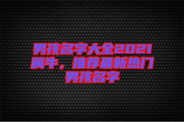 男孩名字大全2021屬牛，推薦最新熱門(mén)男孩名字