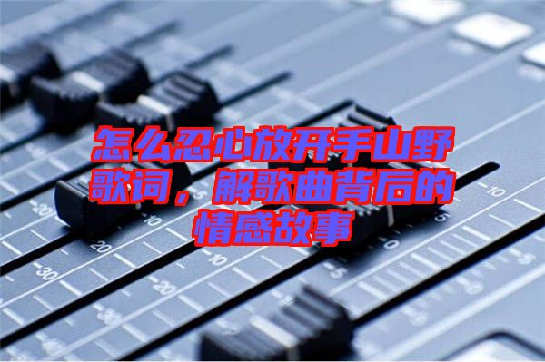 怎么忍心放開手山野歌詞，解歌曲背后的情感故事