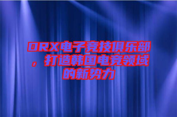 DRX電子競技俱樂部，打造韓國電競領(lǐng)域的新勢力