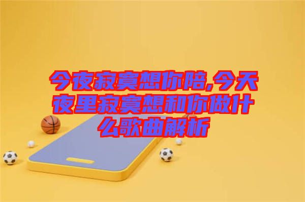 今夜寂寞想你陪,今天夜里寂寞想和你做什么歌曲解析