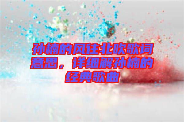 孫楠的風(fēng)往北吹歌詞意思，詳細(xì)解孫楠的經(jīng)典歌曲