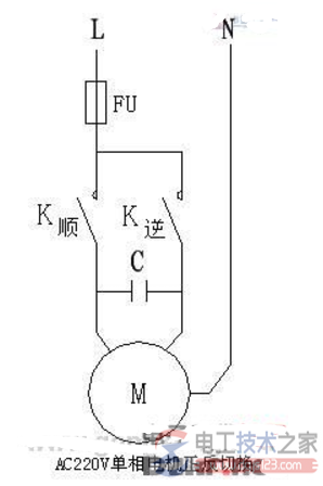 單相電機正反轉原理及接線圖